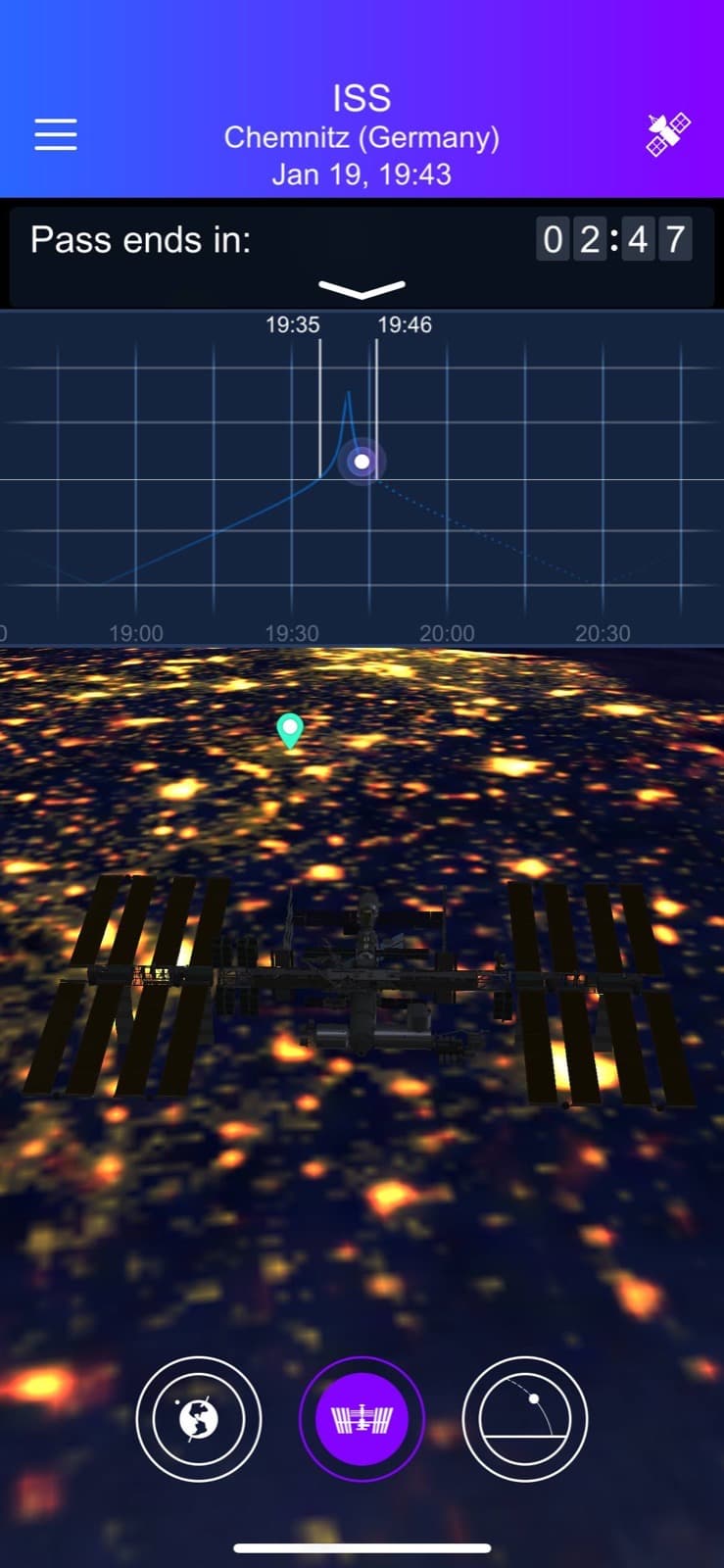 The ISS seen from the ground