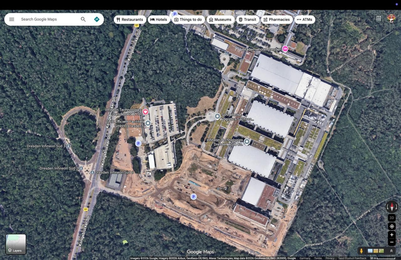 Map of parking zones across the Dresden campus