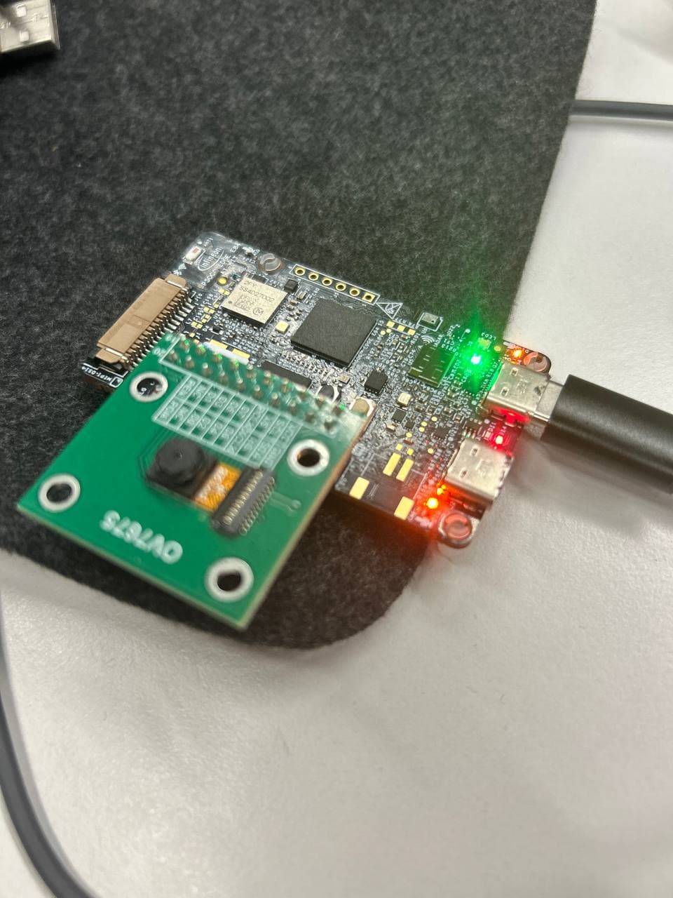 PSoC Edge camera kit used for on-device ANPR